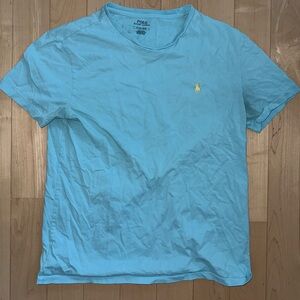 Polo Ralph Lauren Light Blue Tee – Yellow Logo (Men’s Small)